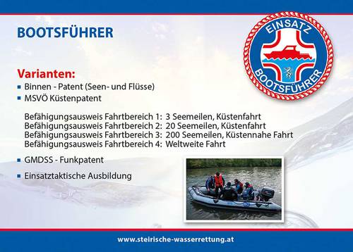 Steirische Wasserrettung: Schiffsführer